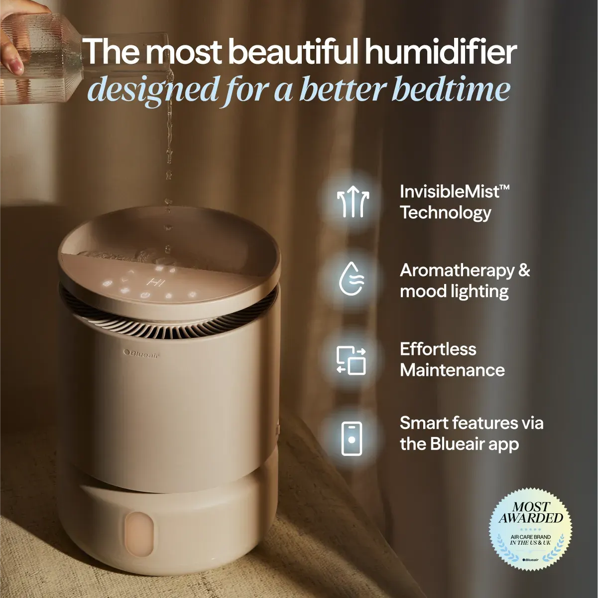 Blueair Blueair DreamWell Humidifier - Stone Grey - thumbnail 2