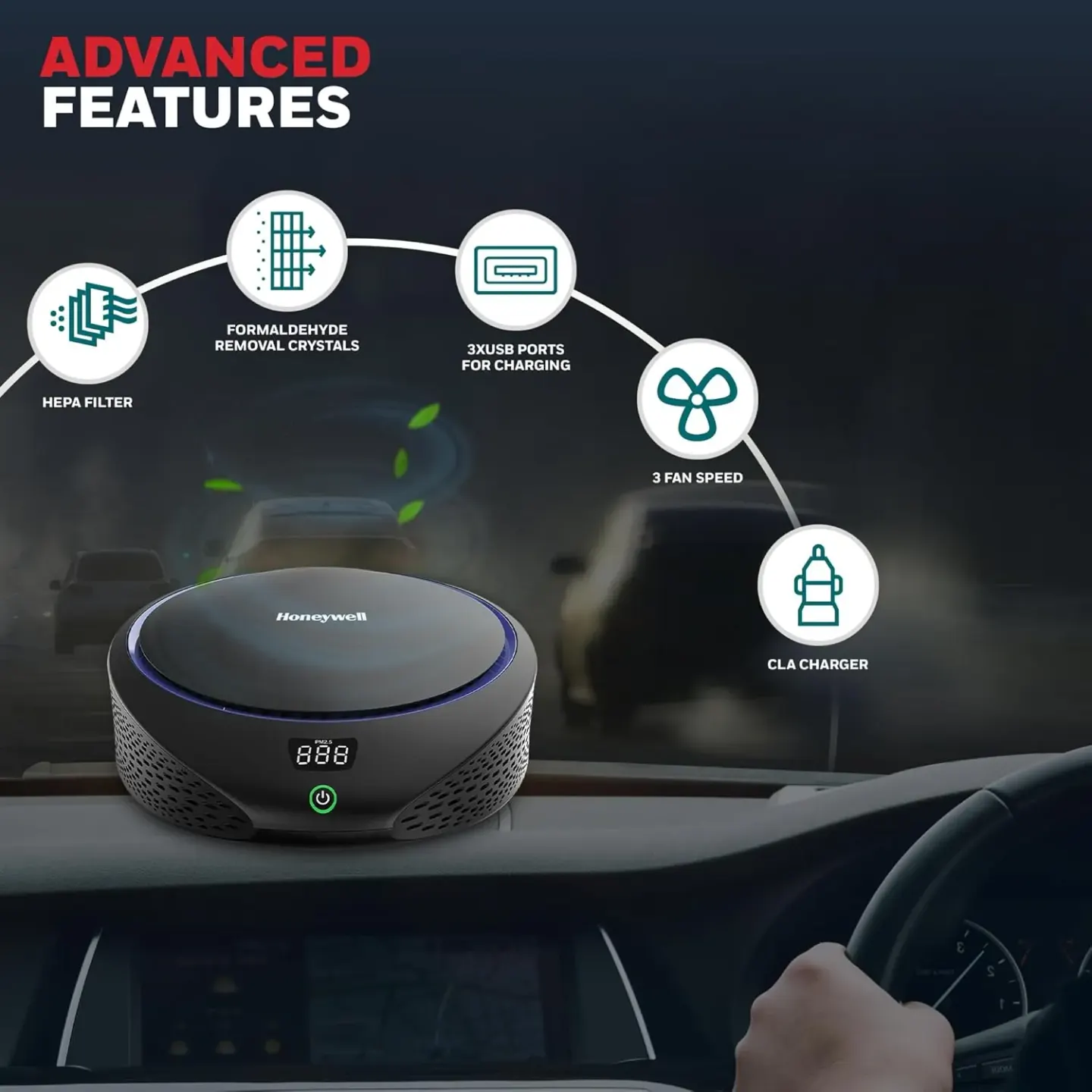 Honeywell Honeywell Move Pure 5 Car Air Purifier - thumbnail 3