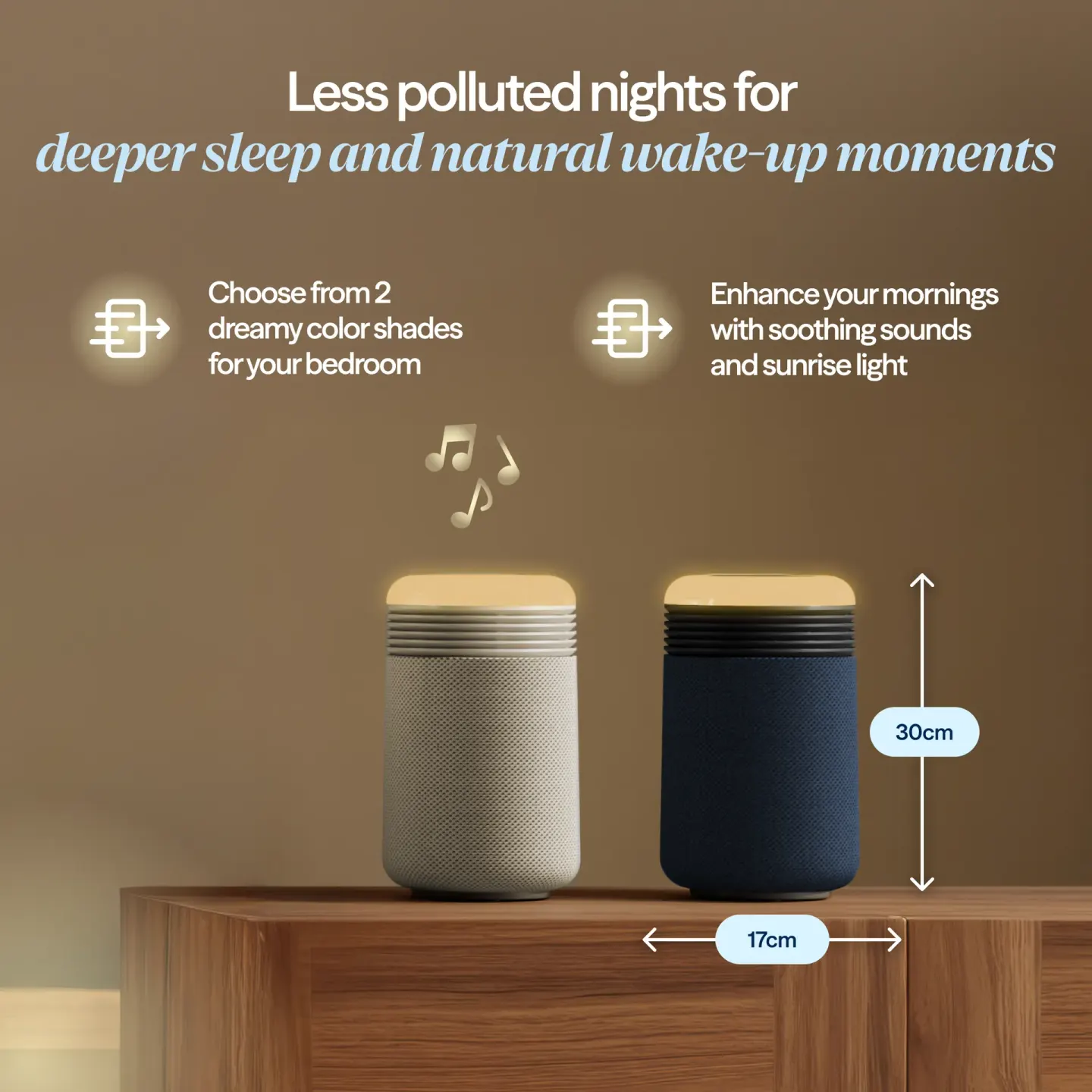 Blueair Blueair Mini Restful Sunrise Clock Air Purifier Bundle - Coastal Beige - thumbnail 3