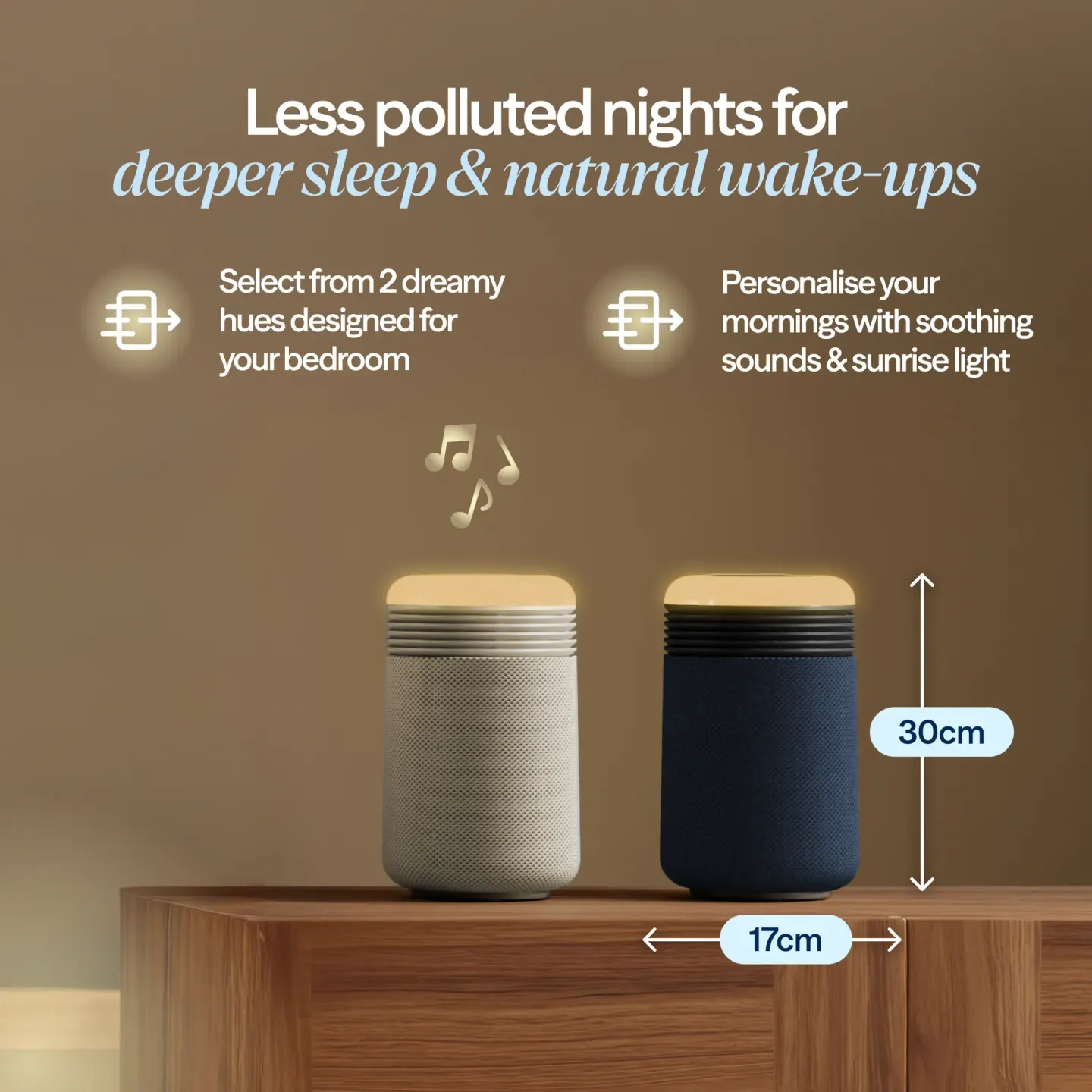 Blueair Blueair Mini Restful Sunrise Clock Air Purifier Bundle - Midnight - thumbnail 3