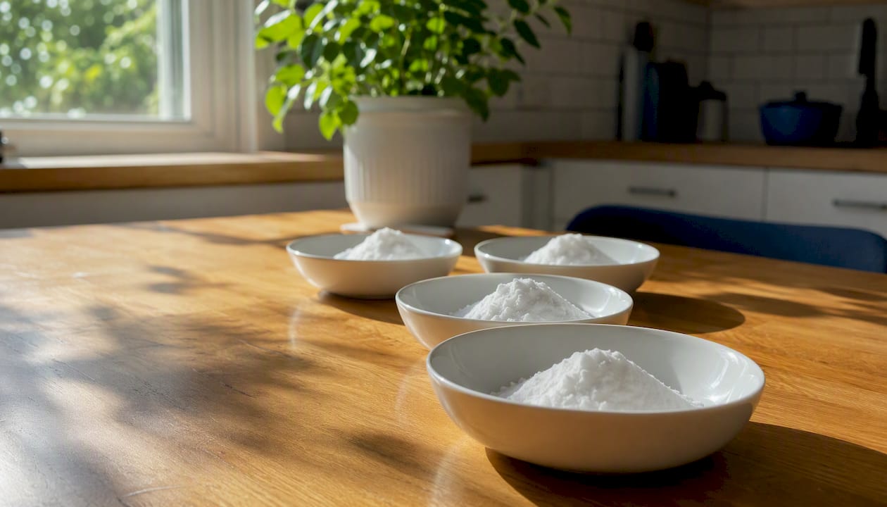 Baking soda bowls placed to absorb odour