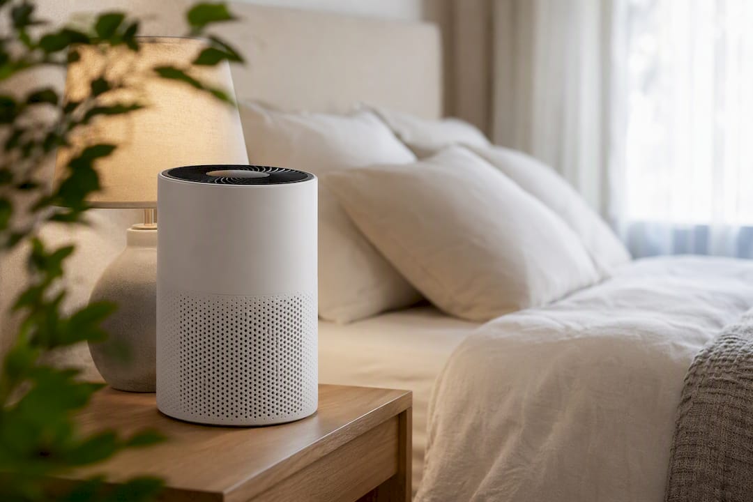 Bedroom air purifier setup for asthma relief
