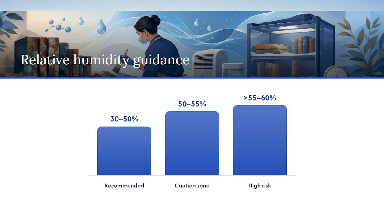 Relative humidity ranges for book mould prevention