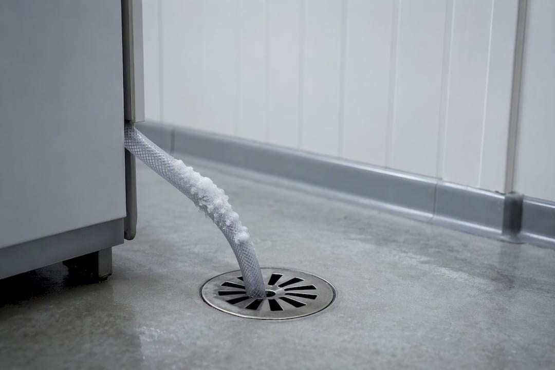 Frost forming on cold-room drain hose