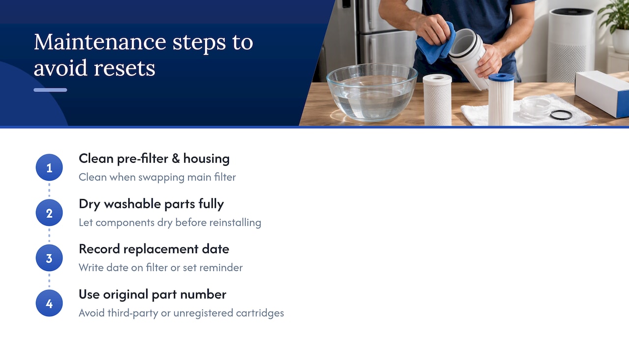 Four steps for preventing filter reset problems